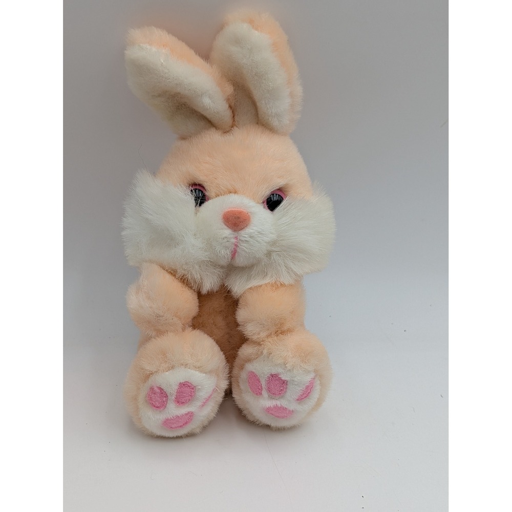 MTY International Bunny Rabbit Plush Peach Orange Vintage 8 inch Stuffed Animal